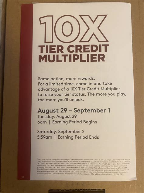 5X Tier Credit Multiplier August 29th - September 1st, 2022 Multiply your earned Tier Credits when you stay, play, and dine at your favorite Caesars . . Caesars 10x tier credits 2022